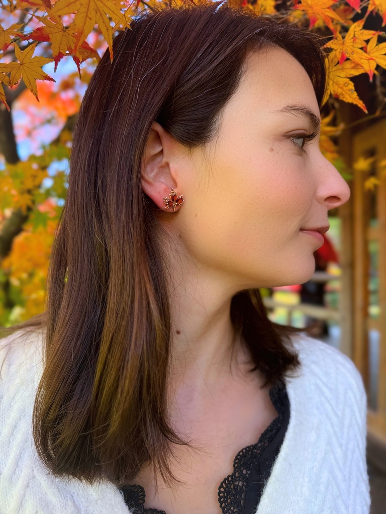 Boucles d’oreilles feuille d’érable