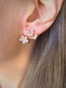 “Boucles d’oreilles fleurs avec feuilles”