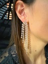 Boucles d’oreilles longues en strass, or jaune