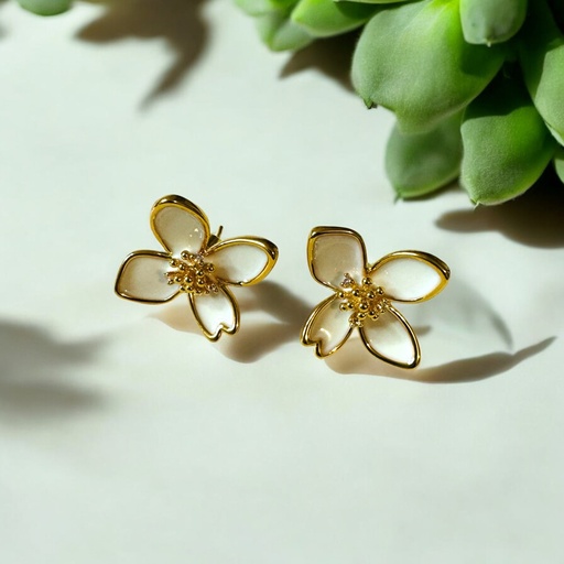 Boucles d’oreilles petite fleur de magnolia