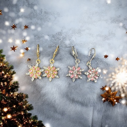 Boucles d’oreilles Rhinestone flocon de neige